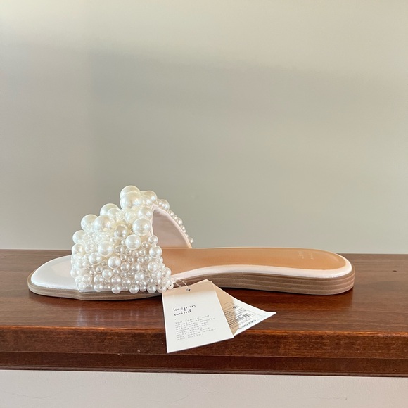 A New Day Women's Sandals with Pearl Accents - Cream - Picture 6 of 9